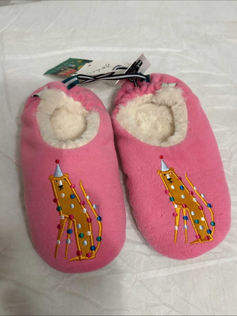 Joules Kids Plush Slippers size L 2/3 NWT